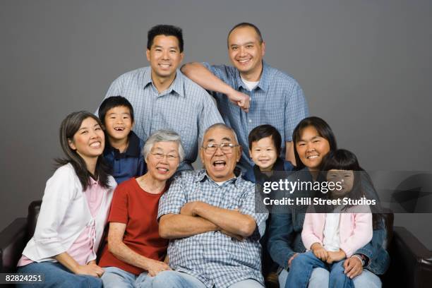 multi-generational asian family portrait - hill street studios bildbanksfoton och bilder