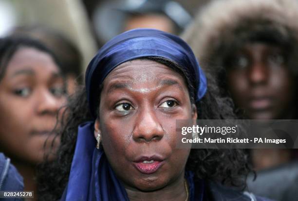 Gee Walker, mother of Anthony Walker, speaks to the media outside Liverpool Crown Court, Thursday December 1 after the sentencing of two men guilty...