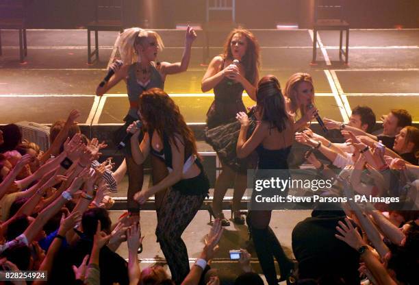 Girls Aloud performing onstage at G.A.Y from the Astoria, central London, during a concert to launch their new album 'Chemistry', Saturday December 3...