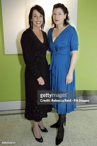 Victoria Pearce and Eve Stoner attend the launch of their company 'Fashionart.com', a new internet venture designed to provide stunning quality...