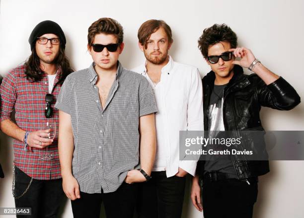 Nathan Followill, Matthew Followill, Caleb Followill and Jared Followill the band members of Kings of Leon pose for a portrait session at the Soho...