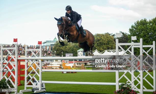 Dublin , Ireland - 9 August 2017; Cian O'Connor of Ireland competing on Skyhorse during the Sport Ireland Classic at the Dublin Horse Show at the RDS...