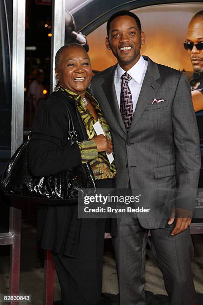 Actor Will Smith and his mother Caroline Smith attend the "Lakeview Terrace" premiere at the AMC Lincoln Square on September 15, 2008 in New York...