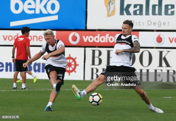 Ricardo Quaresma of Besiktas attends a training session ahead of the Turkish Spor Toto Super Lig new season match between Besiktas and Antalyaspor at...