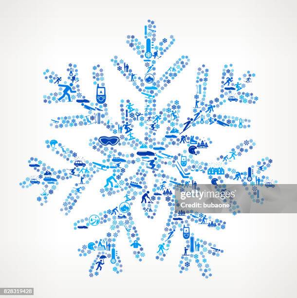 snowflake winter sports fun - christmas bunting stock illustrations