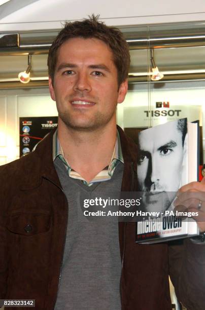 Footballer Michael Owen launches his new limited edition 'Tissot PRC200 Sports Classic' watch, at the Natural History Museum, west London, Thursday...