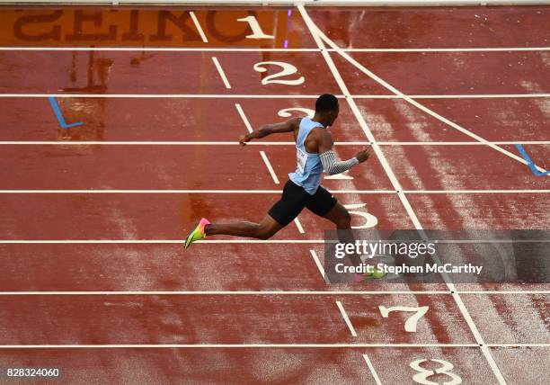 London , United Kingdom - 9 August 2017; Isaac Makwala of Botswana runs in an individual time trial after being reinstated into the heats of the...