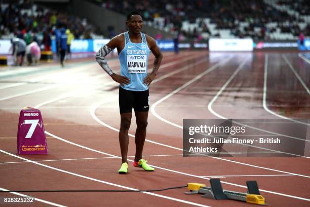 Isaac Makwala of Botswana prepares to compete in the Men's 200 metres qualification during day six of the 16th IAAF World Athletics Championships...