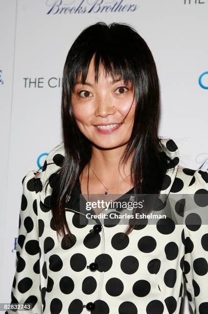 Model Irina Pantaeva arrives at the screening of "Ghost Town" hosted by The Cinema Society, with Brooks Brothers and Bombay Sapphire, at the IFC...