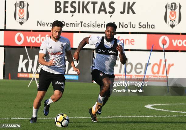 Jeremain Lens of Besiktas attends a training session ahead of the Turkish Spor Toto Super Lig new season match between Besiktas and Antalyaspor at...