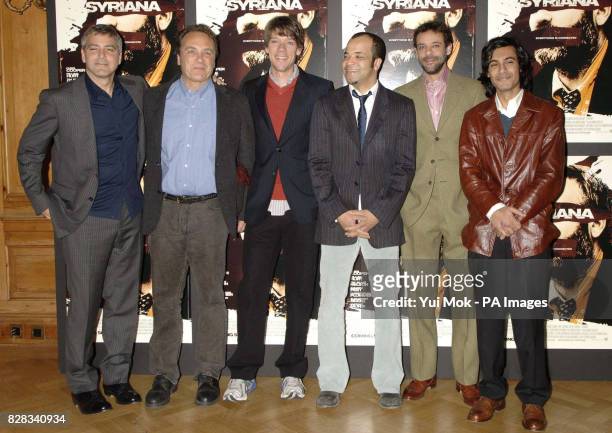 The cast and crew of 'Syriana' - George Clooney, former CIA Agent and author of the book of which the film was based Robert Baer, Director Stephen...