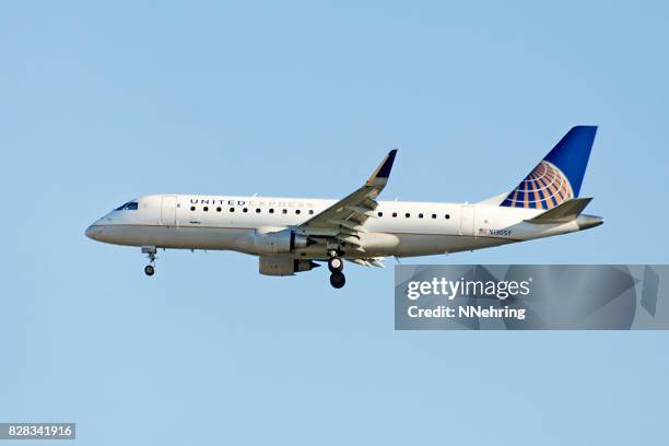 聯合航空公司 embraer 175 商業客機區域飛機 - united airlines flight 175 個照片及圖片檔