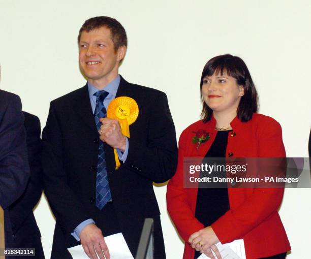 Willie Rennie, Scottish Liberal Democrats candidate, celebrates his shock win in the Dunfermline and West Fife by-election at Queen Anne High School,...