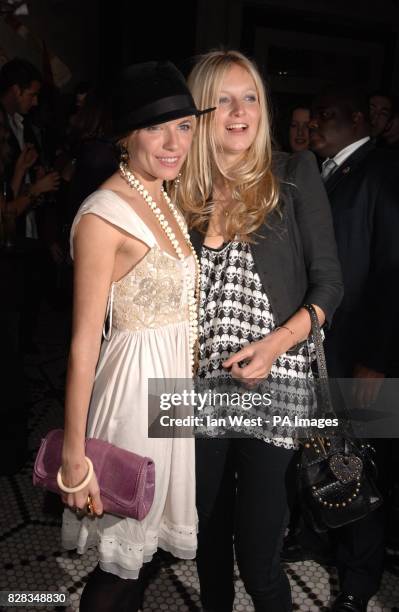Sienna Miller arrives with Savannah Skinner at the party following the UK film premiere of 'Casanova', at Luciano, central London, Monday 13 February...