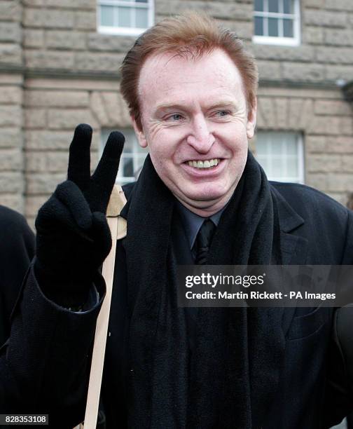 Mike McCartney, brother of former Beatle Paul, leaves Chester Crown Court with wife Rowena, Friday February 24 after his trial for allegedly groping...