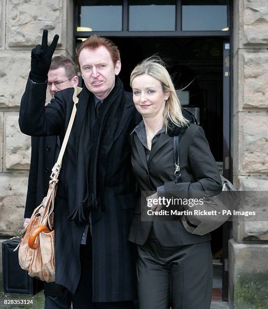 Mike McCartney, brother of former Beatle Paul, leaves Chester Crown Court with wife Rowena, Friday February 24 after his trial for allegedly groping...