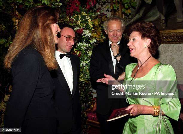 Princess Margaret talks with, , Harriet Walter, Anthony Sher and Michael Pennington after they had taken part in a gala performance of works by...