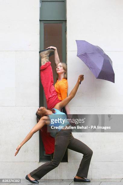 Contemporary dancers Becky Reilly and Elizabeth Suh at the launch Tuesday March 7 of the International Dance Festival Ireland in Dublin. The festival...