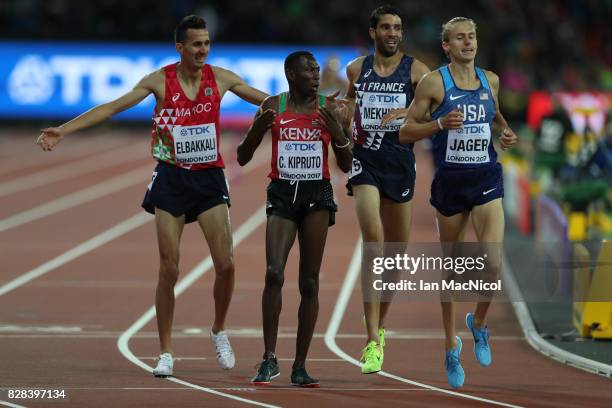 Evan Jager of United States competes in the Men's 3000m Steeplechase during day five of the 16th IAAF World Athletics Championships London 2017 at...