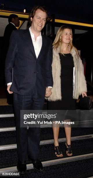 Tom Parker Bowles and his wife Sarah arrive for the UK film premiere of 'The White Countess', at the Curzon Mayfair, central London, Sunday 19 March...