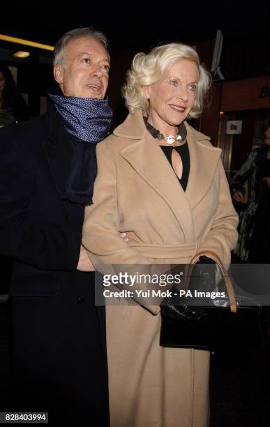 Honor Blackman and Nikolas Grace arrive for the UK film premiere of 'The White Countess', at the Curzon Mayfair, central London, Sunday 19 March...