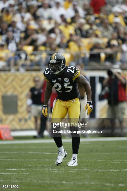 Safety Ryan Clark of the Pittsburgh Steelers looks on from the field before a play during a game against the Houston Texans at Heinz Field on...