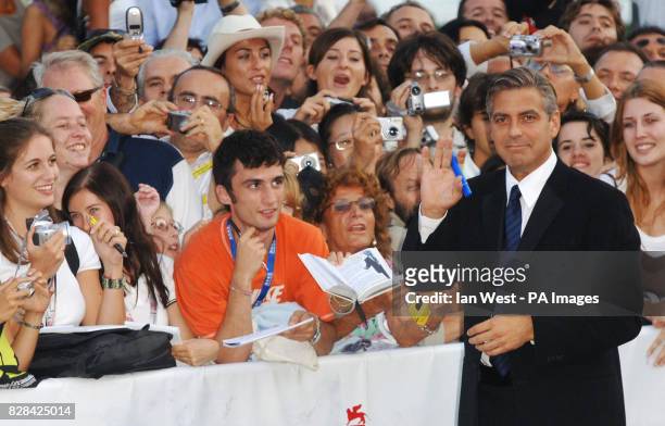George Clooney arrives for the Ceremonia Di Premiazione Ufficiale at the Palazzo del Casino, in Venice, Italy Saturday 10 September 2005, for the...