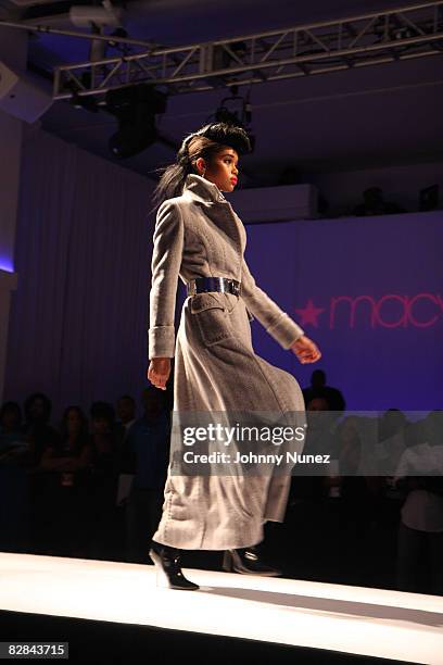 Model walks the runway during the Film Meets Fashion Party at Espace on September 13, 2008 in New York City.