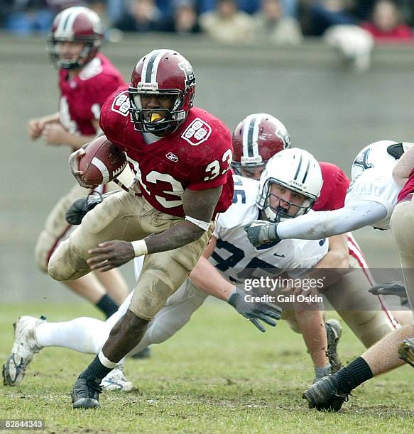 Harvard's running back Matt Murray runs down the field during the Harvard Yale football game, famously known as "The Game," Harvard University versus...