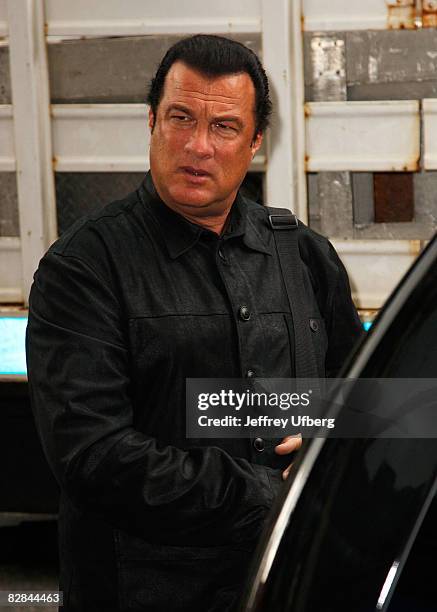 Actor Steven Seagal seen on the streets of Manhattan on September 16, 2008 in New York City.