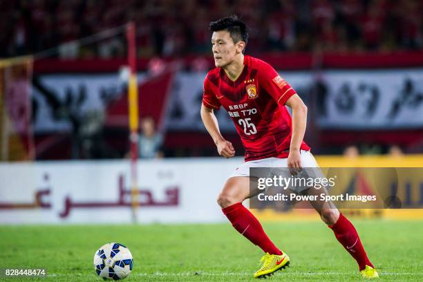 Guangzhou Evergrande midfielder Zou Zheng in action during the Guangzhou Evergrande vs Kashiwa Reysol match as part the AFC Champions League 2015...