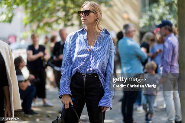 Tine Andrea outside Munthe on August 09, 2017 in Copenhagen, Denmark.