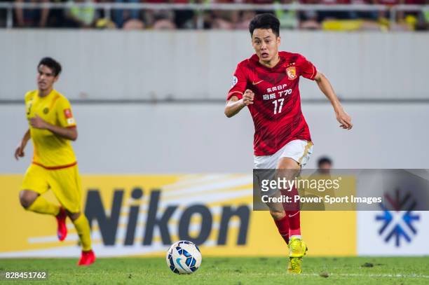 Guangzhou Evergrande defender Liu Jian in action during the Guangzhou Evergrande vs Kashiwa Reysol match as part the AFC Champions League 2015...