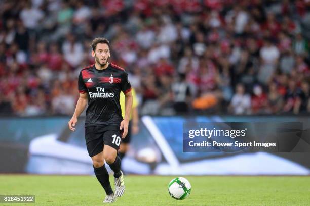 Milan Midfielder Hakan Calhanoglu celebrating in action during the 2017 International Champions Cup China match between FC Bayern and AC Milan at...