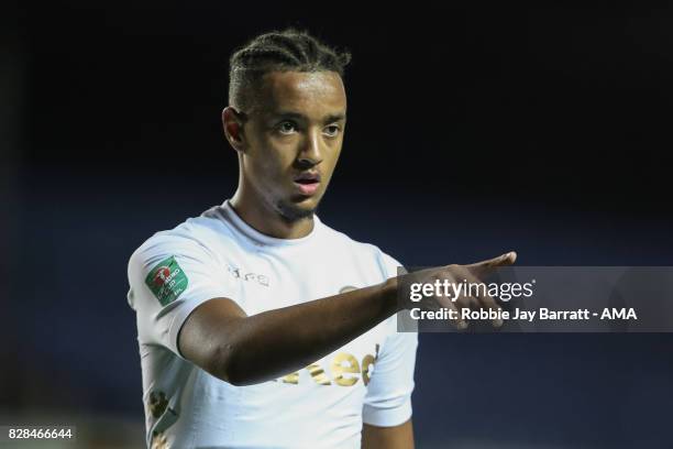 Cameron Borthwick-Jackson of Leeds United during the Carabao Cup First Round match between Leeds United and Port Vale at Elland Road on August 9,...