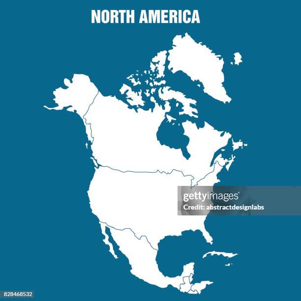 map of north america continent - illustration - north america stock illustrations