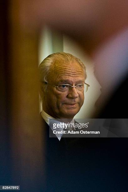 King Carl XVI Gustaf attends the opening of the new session of Parliament at The Riksdag on September 16, 2008 in Stockholm, Sweden.
