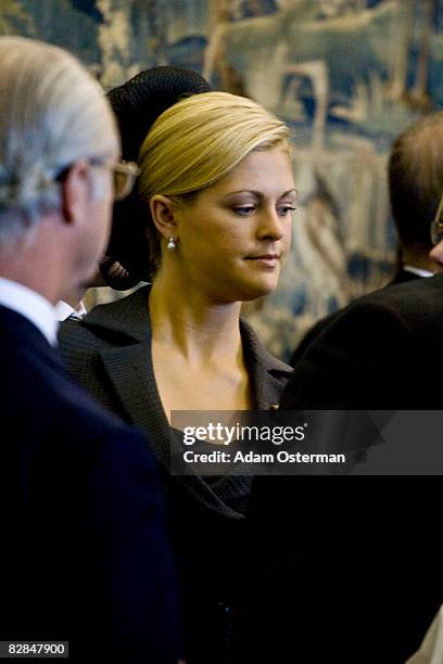 Princess Madeleine attends the opening of the new session of Parliament at The Riksdag on September 16, 2008 in Stockholm, Sweden.