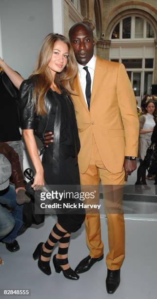 Designer Oswald Boateng and his wife attend the Fashion Fringe fashion show on 20th September 2007 in Covent Garden, London, England