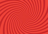 Vector illustration for swirl design. Swirling radial pattern background. Vortex starburst spiral twirl square. Helix rotation rays. Converging psychedelic scalable stripes. Fun sun light beams