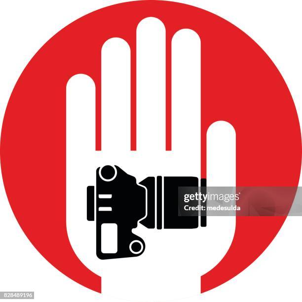 camera icon - no photographs sign stock illustrations