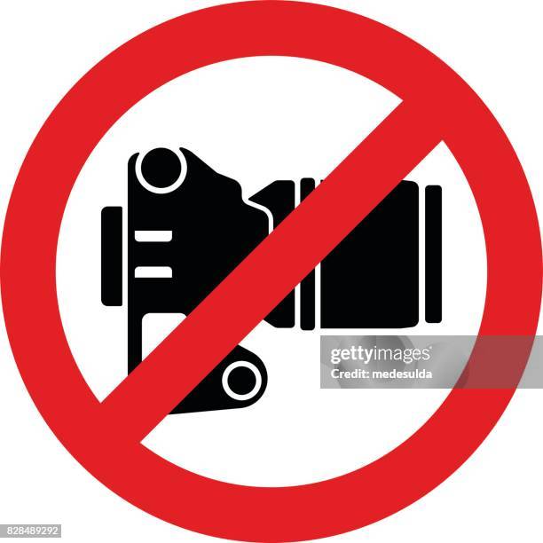 camera icon - no photographs sign stock illustrations
