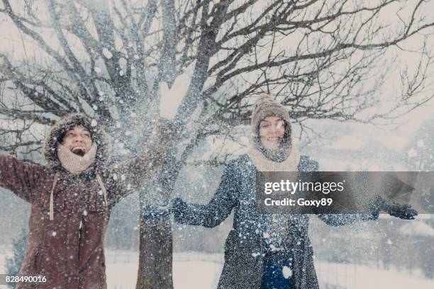 two young women in the snow