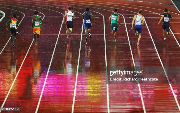 Winston George of Guyana, Wilfried Koffi of Cote-Divoire, Ramil Guliyev of Turkey, Ameer Webb of United States, Wayde van Niekerk of South Africa,...