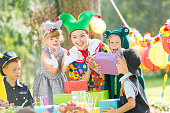 Clown and presents for kids