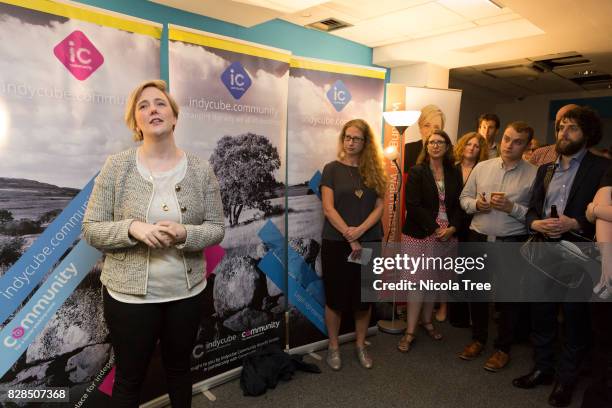 London, England Labour MP Stella Creasy and Mark Hooper CEO of Indycube speaking at the launch of Union for the Self Employed; at a new workspace on...