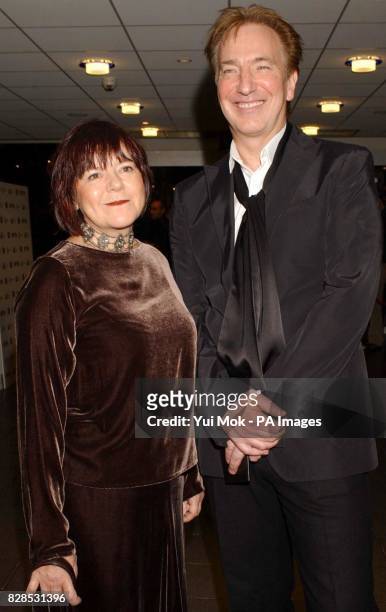 Actor Alan Rickman and his partner Labour Councillor Rima Horton arrive for the 50th anniversary gala of the NFT at the National Film Theatre on the...