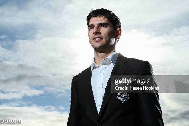 Gui Finkler poses during a Wellington Phoenix A-League media announcement at Wharewaka Function Centre on August 10, 2017 in Wellington, New Zealand.