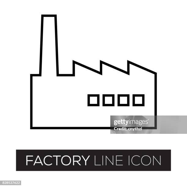 stockillustraties, clipart, cartoons en iconen met pictogram van de lijn van de fabriek - nuclear power station