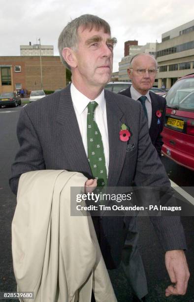 Parish councillor and ex-JP Michael Cuttell, leaves Swindon Magistrates Court. Mr Cuttell used his 22 calibre rifle to kill terrier Misty with a...